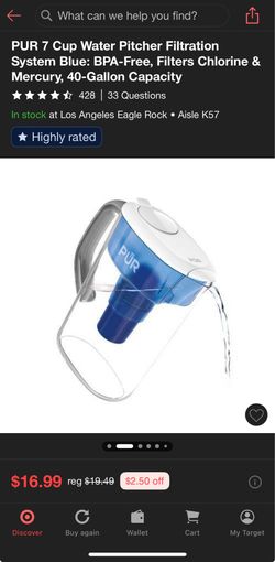 PUR WATER FILTERED PITCHER