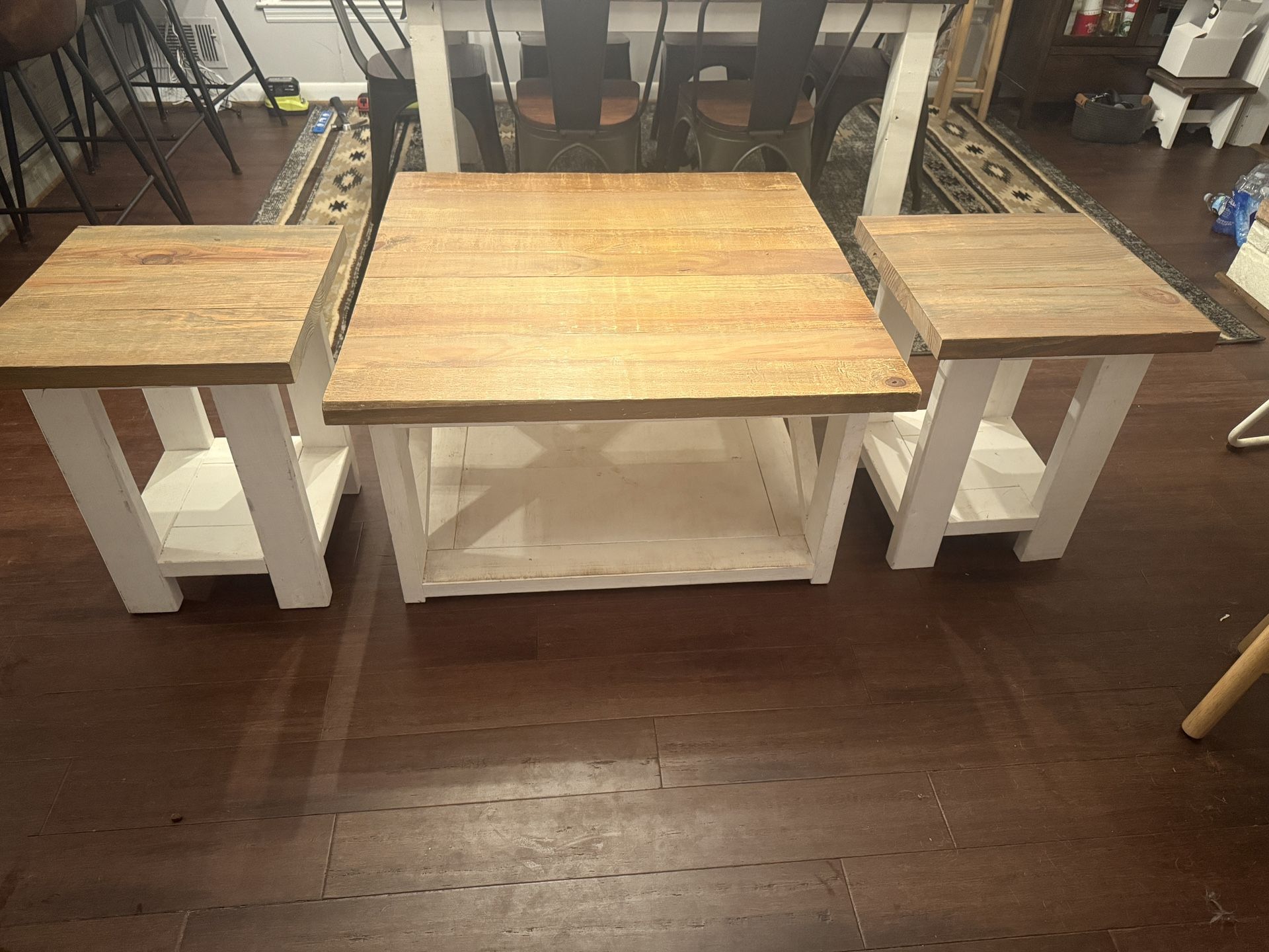 Handmade Farmhouse Coffee Table And End Tables