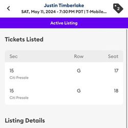 Justin Timberlake - 2 Tickets. Bud Light lounge!