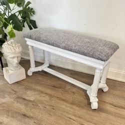 Antique upholstered Bench with hidden storage great for bed room or entryway