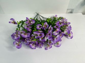 Artificial Purple Pansy Flowers for Crafts and Decor a set of 4 bushes