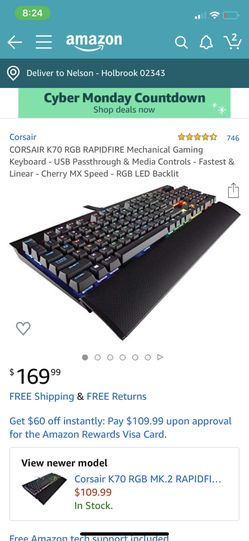 Corsair K70 RGB Rapid Fire Mechanical Gaming Keyboard