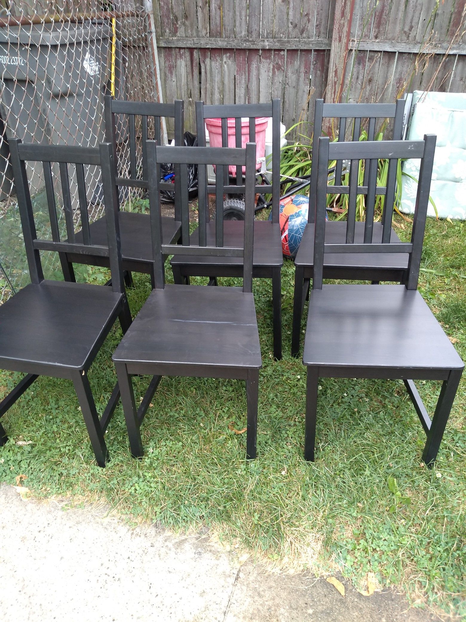 6 black dinnette chairs
