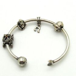 Pandora Moments Moon & Stars Open Bangle Size 7 in Authentic