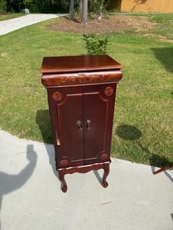 Cherry Wood Jewelry Armoire Cabinet