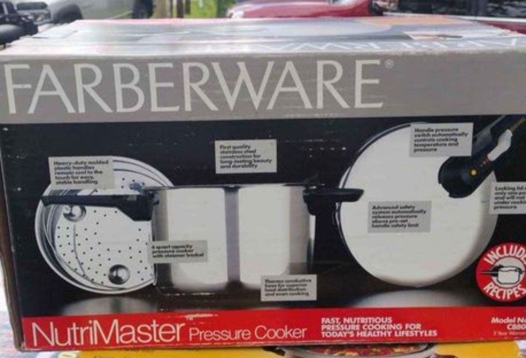 Brand new Farberware Nutrimaster Pressure cooker, Heavy duty with 20 recipes