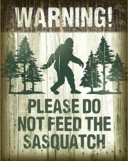 Warning! Please Do Not Feed The Sasquatch Tin Sign -