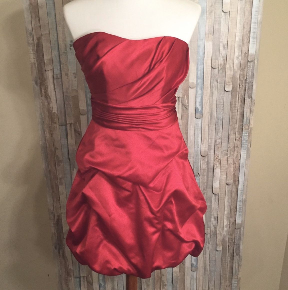 David’s Bridal red cocktail dress