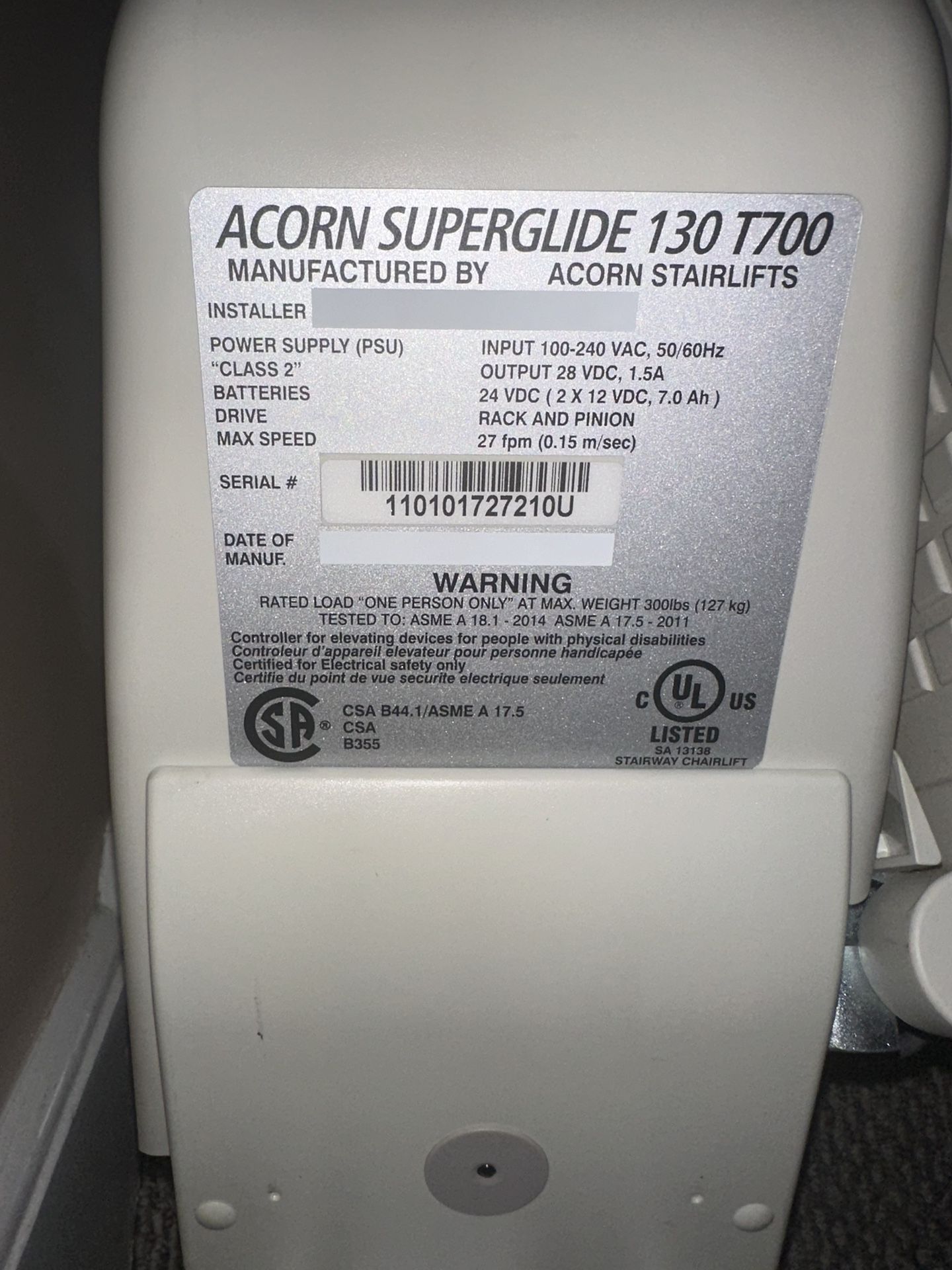 Acorn Superglide 130 Chairlift