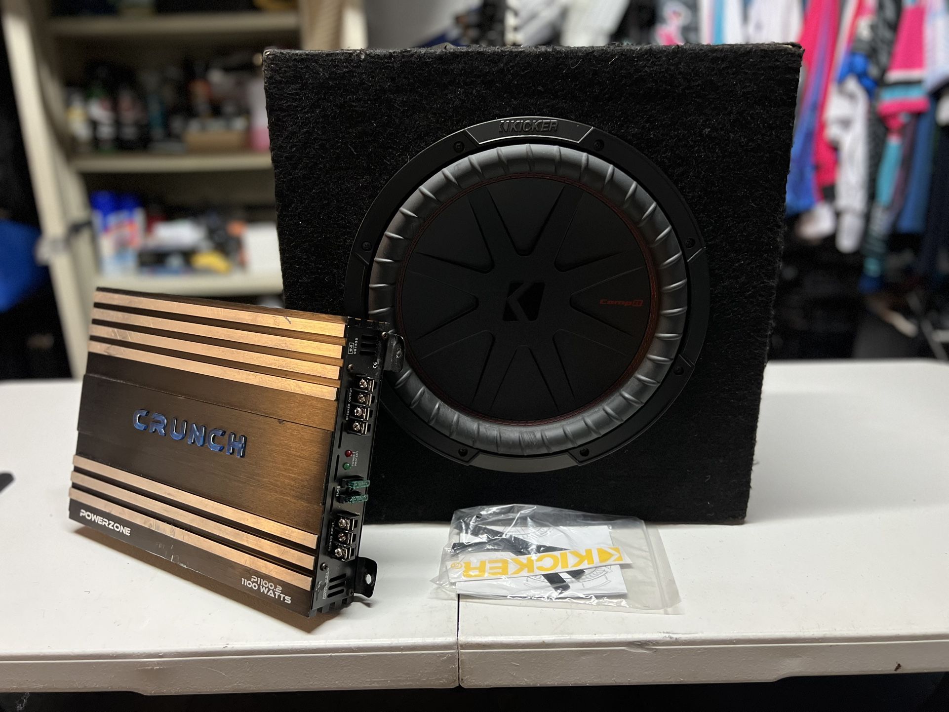 12” Kicker CompR Subwoofer With Amp