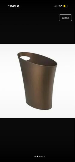 Umbra bronze skinny trash can new