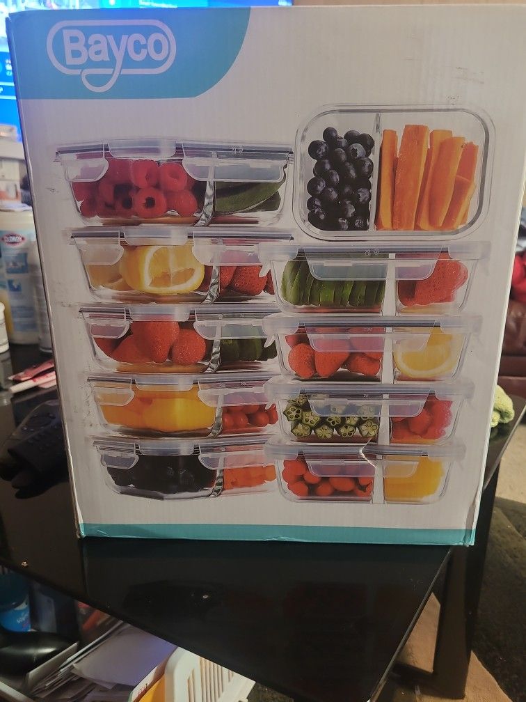 Bayco 10 Set Of Glass Container With Lids.