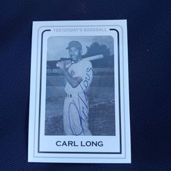 Carl Long - Negro Leagues Autographed Baseball Card

