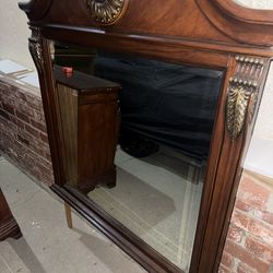 Cabinet + Mirror – Make Offer  Cabinet: 69”x37”x17” Mirror: 44”x52”