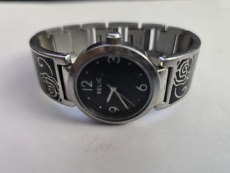 Relic Womens black and Stainless steel bracelet watch