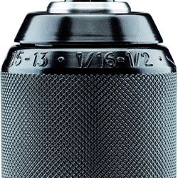 Keyless Drill Chuck Extra50-RV13 Röhm 1322450, for Milwaukee, 1/16"-1/2 Clamping Capacity, 9/16"-18 Mount, Metal, Radial Lock, Through-Hole