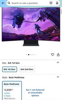 Samsung Odyssey Ark 55” Curved Gaming Monitor – Gen 1 – $1100