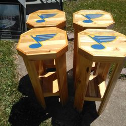 St. Louis BLUES BAR STOOLS HANDMADE. READ DETAILS 