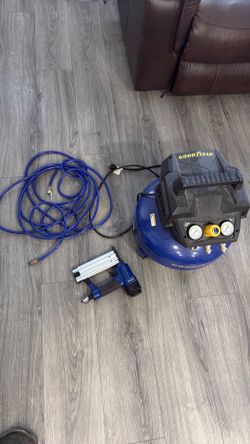 Goodyear Pancake Air Compressor with Hose and Brad Nailer