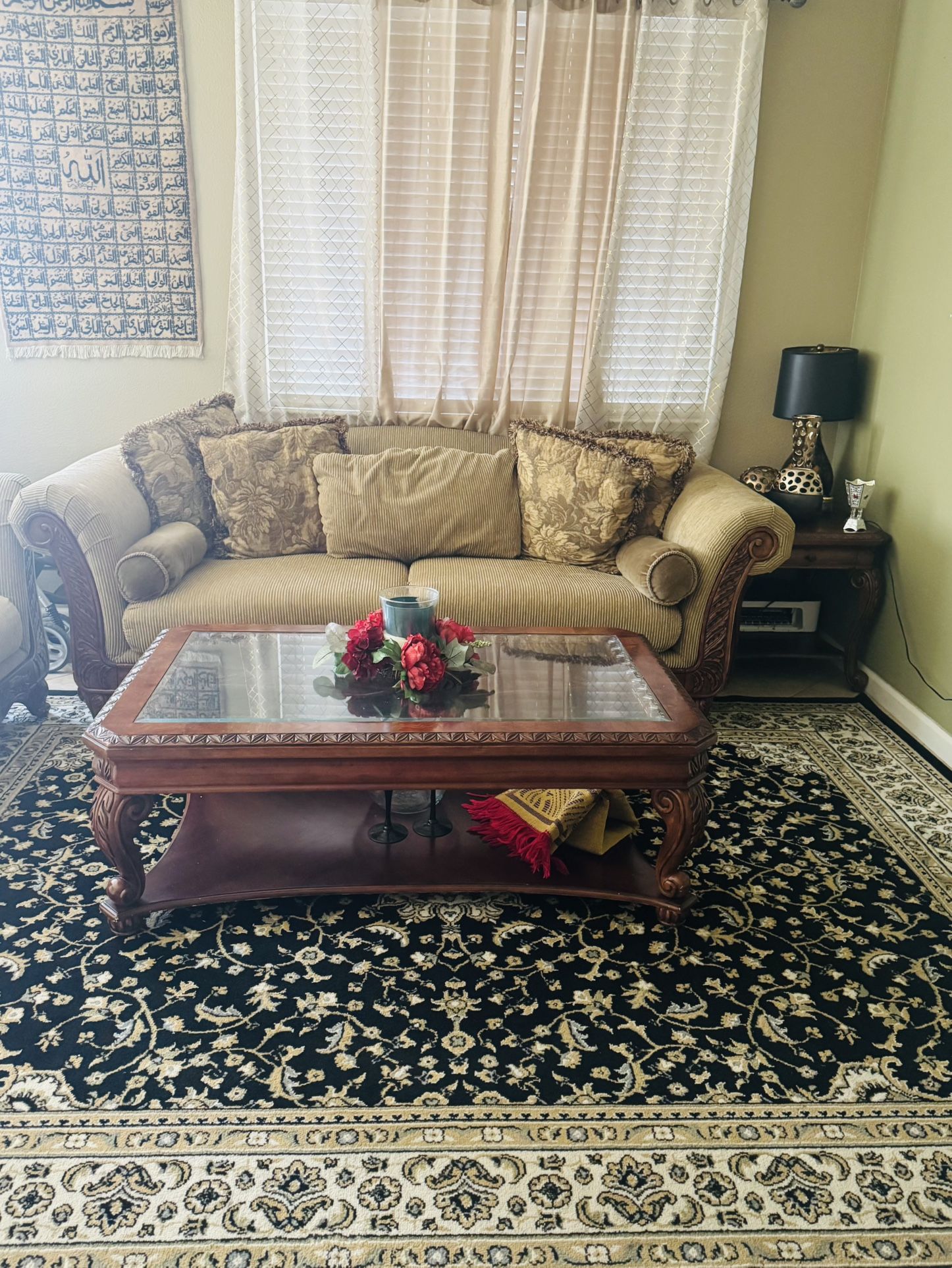 3 Piece Sofa Set With Two Side Drawer One Coffee Table