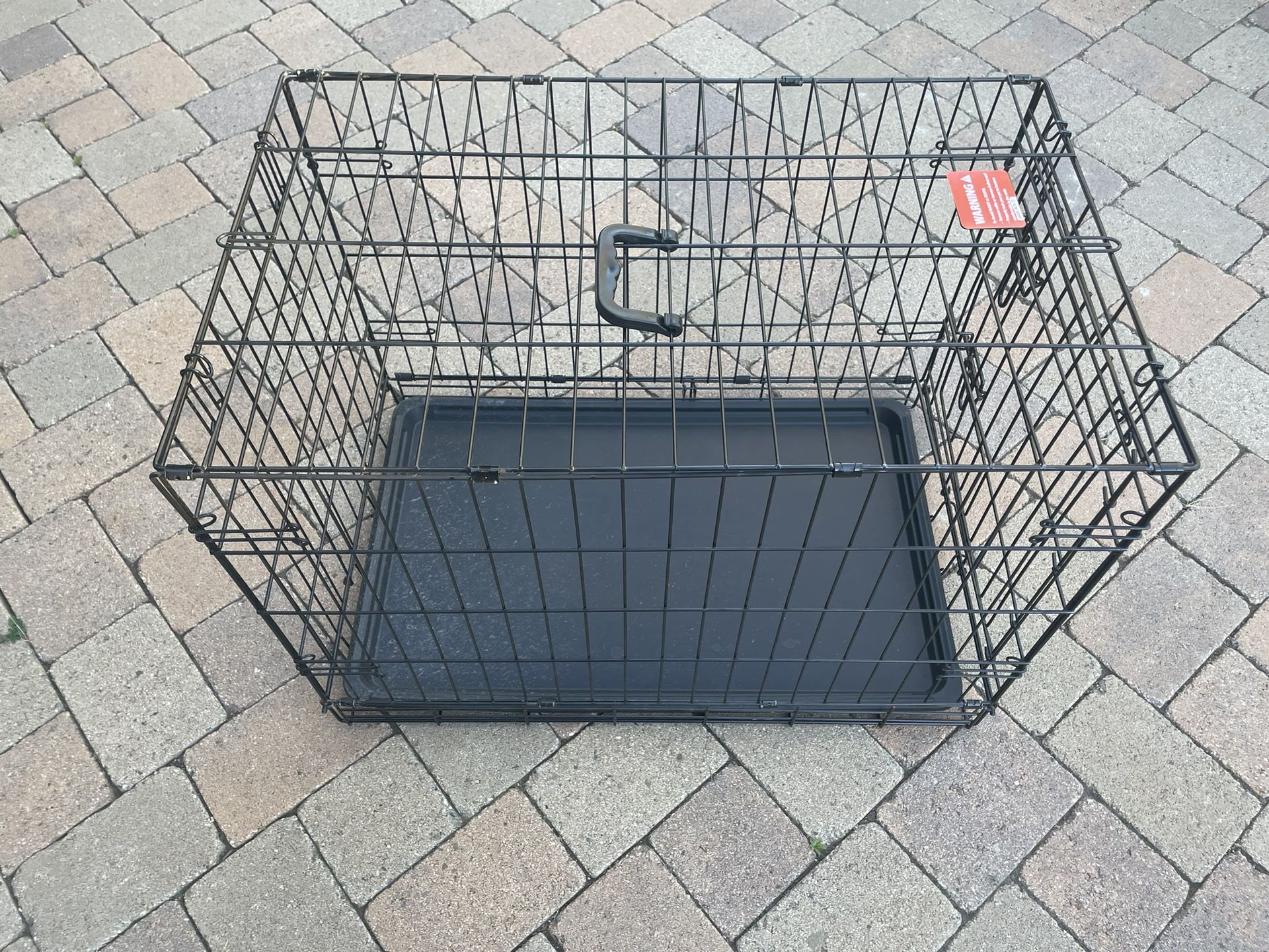 30inch Single-Door Dog Crate, Foldable Metal Wire Dog Kennel with Tray