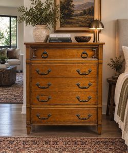 Vintage Ballman-Cummings Tallboy Dresser – Solid Wood – Fort Smith Arkansas