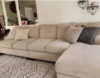 Ashley Furniture Modular Sectional w/ Chaise – Beige/Cream $400 OBO