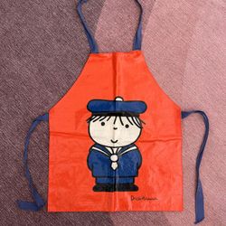 Vintage 1974 Red Children's Apron featuring a character designed by Dick Bruna