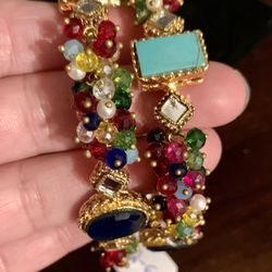 Egyptian Bangles In Multi Beads Size 2.6