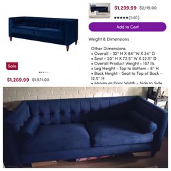 Absolutely Gorgeous Suede And Wood Sofa 