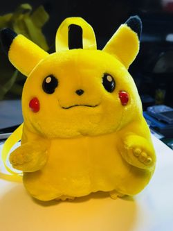 Vintage Pokemon Pikachu Backpack Fat Pikachu Plush by Nintendo 1990