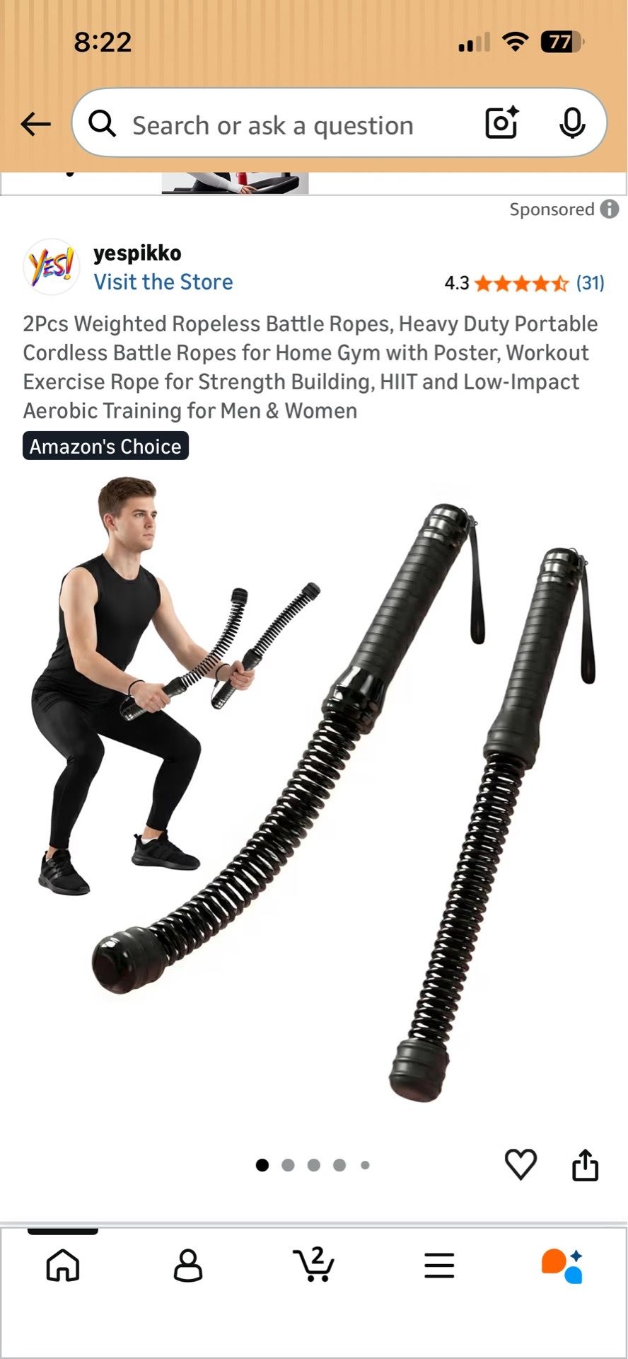 Rope-less battle rope