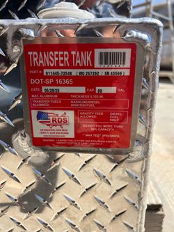 60 gallon fuel transfer tank with toolbox on top