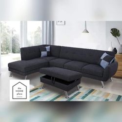 Brand New Sectional 2pc With FREE Ottoman Ready For Delivery 🚚 