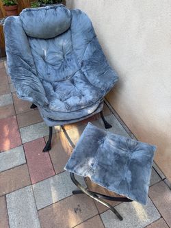 Grey Chair with Footrest