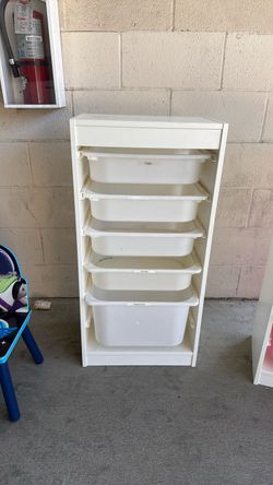 Kids Combination storage shelf with plastic bins