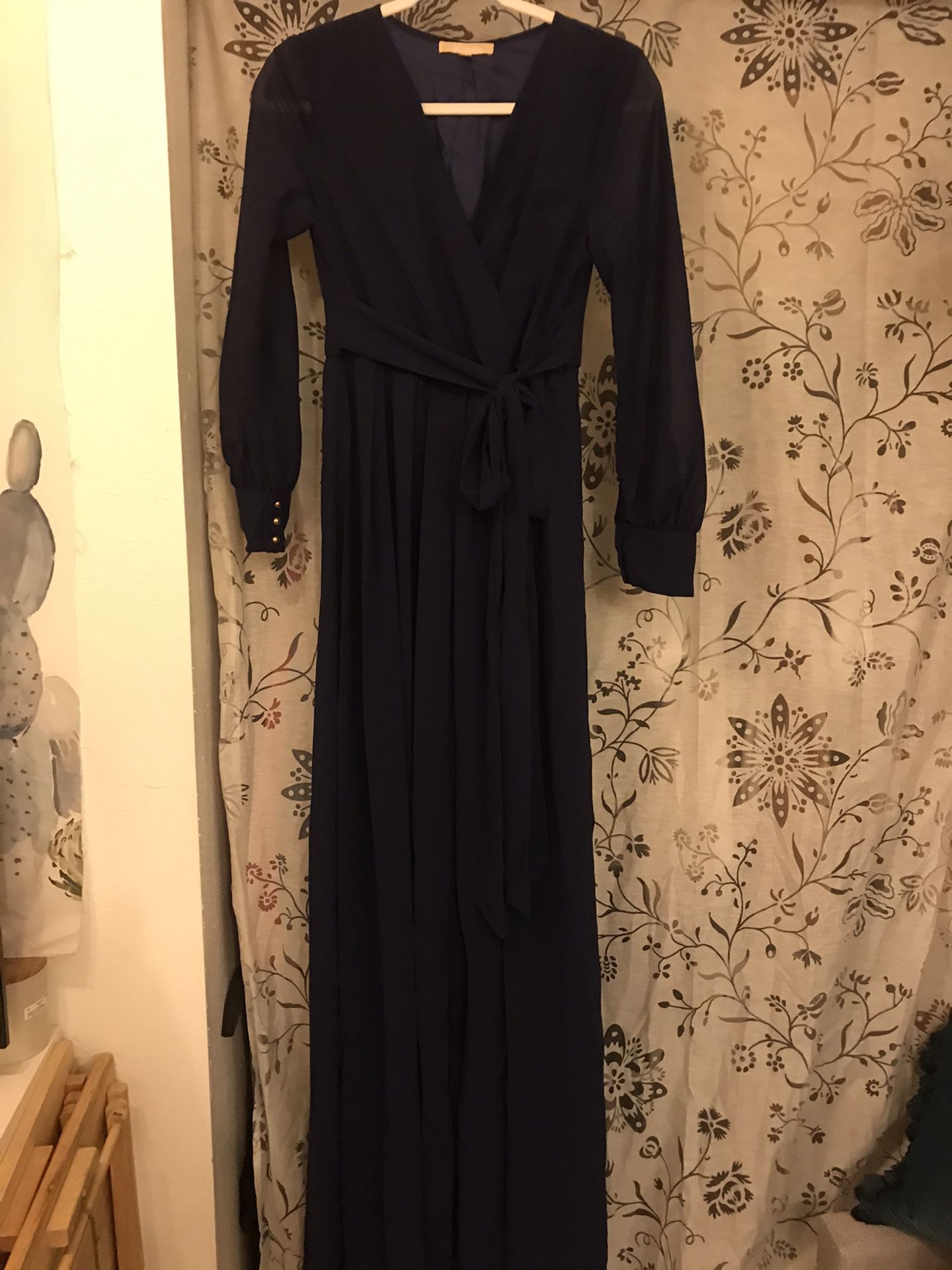 Dark Blue Floor Length Dress