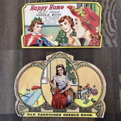 Two Vintage Needle Books Hand Sewing Needles W. Germany Japan Collectible Ephemera