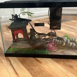 Aqua  10-Gallon Glass Aquarium Fish Tank Starter Kit