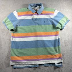 Vintage Polo Ralph Lauren Custom Men’s 2XL Pastel Striped Shirt Kanye West #11A