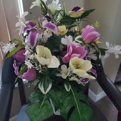 Purple Floral Decor In Vase