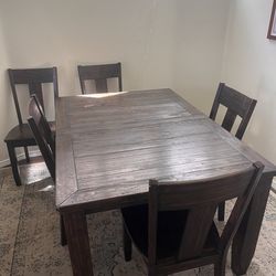 Dining table and chairs