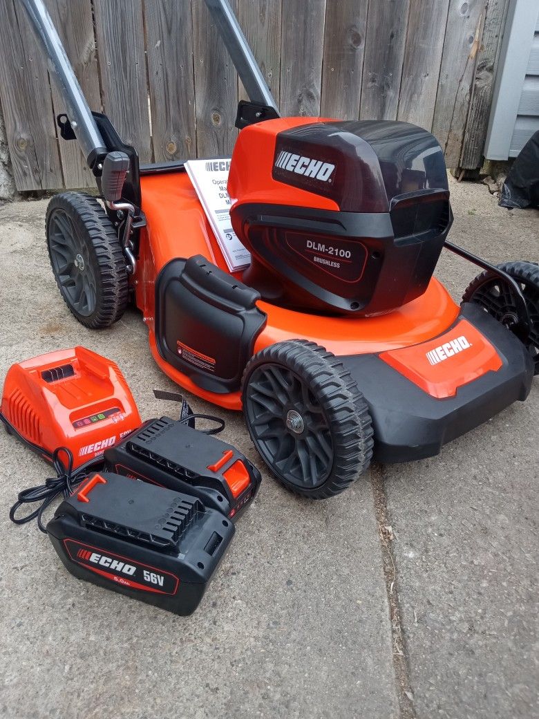 Brand-New Echo 21" Inch 56Volt Cordless Battery Push Lawnmower Kit (2- 5.0 Ah Batteries Included)
