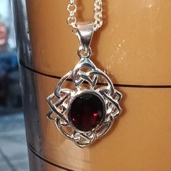 Celtic Garnet Necklace 