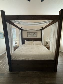 Solid Wood King Canopy Bed – 8 Ft Tall – Frame Only