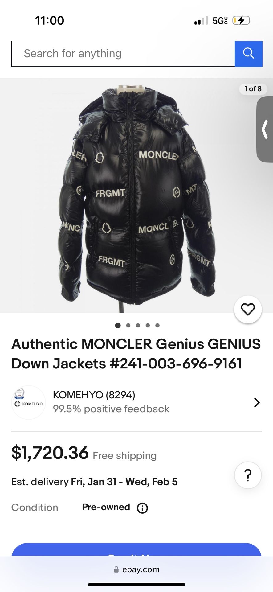 MONCLER FRGMT Puffer