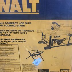 DEWALT 81/4 " COMPACT JOB SITE TABLE SAW AND FOLDING STAND 