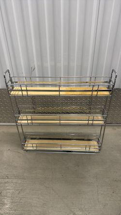 3-Tier Chrome Wood Organizer