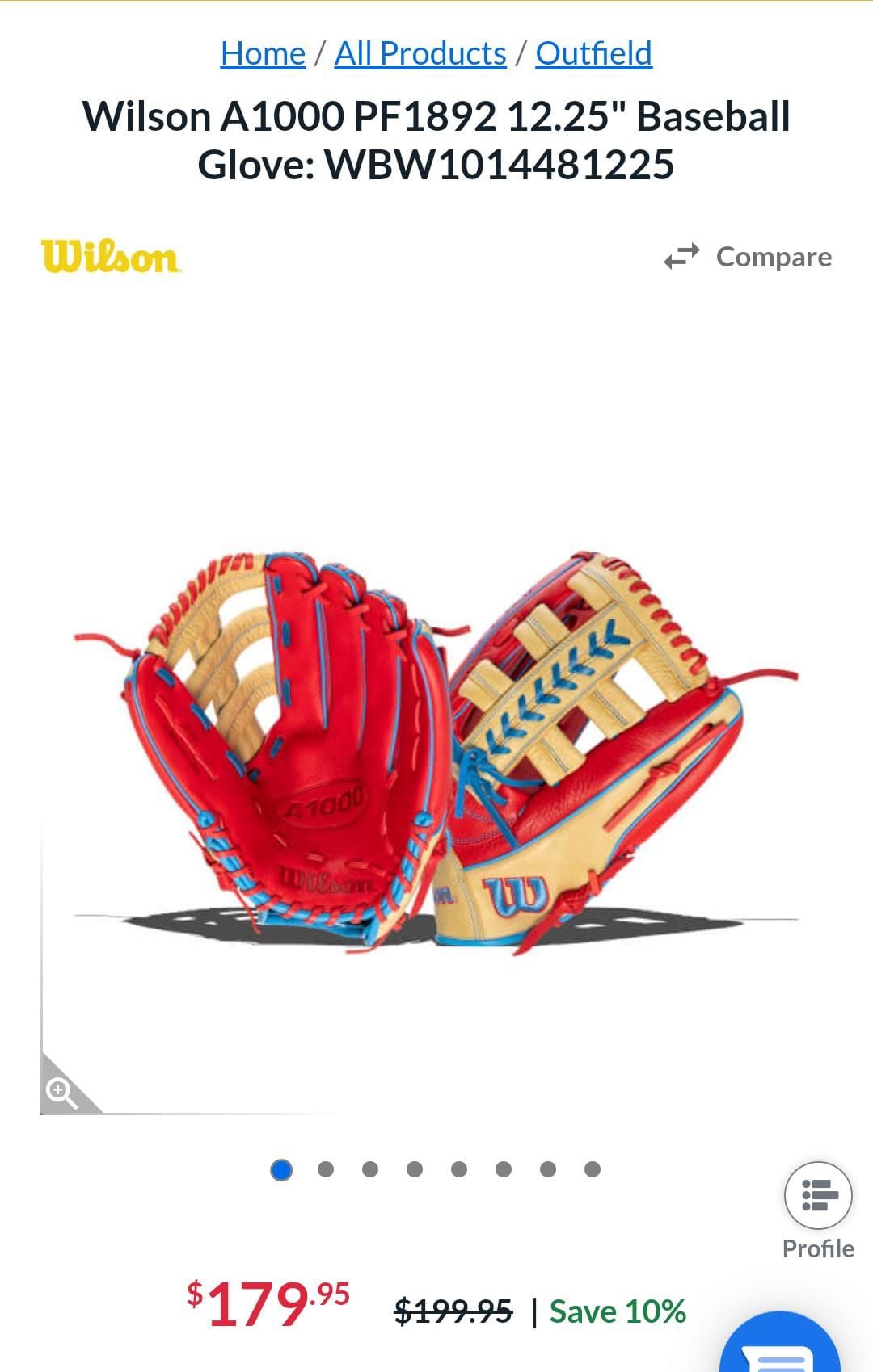 Wilson baseball glove 12.25”