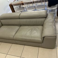 Grey Leather Sofa